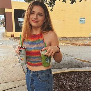 Rainbow tie halter